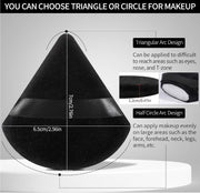 6 Pcs Powder Puff Face Soft Triangle Makeup Puff Velour Makeup Sponge Beauty Blender for Loose Powder (Black)