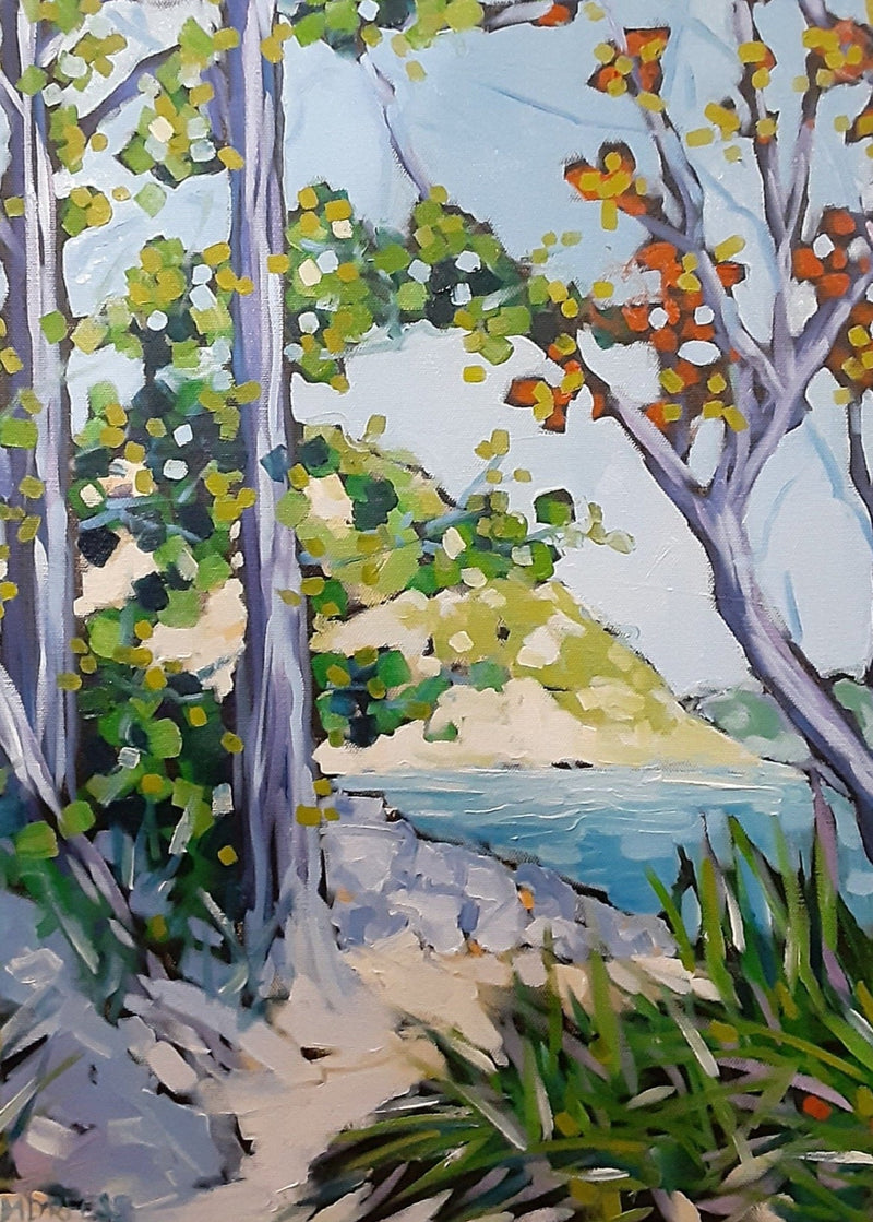 "A Walk Along the Shoreline" Beach Print on Paper, Wood Panel- Wall Art Home Decor