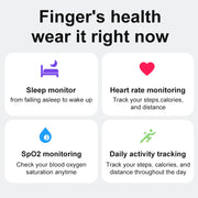 Smart Ring R08 Health and Sleep Monitor 5ATM Waterproof Sports Fitness Tracker with Charging Case for Xiaomi Samsung Phone