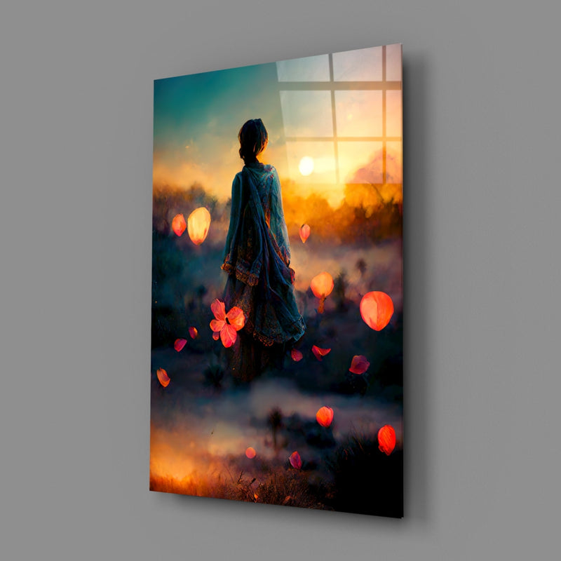 Towards Sunset Glass Wall Art || Designer Collection