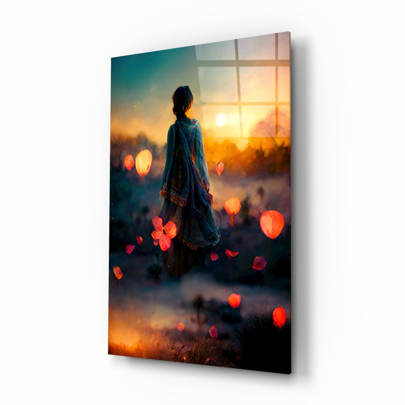 Towards Sunset Glass Wall Art || Designer Collection