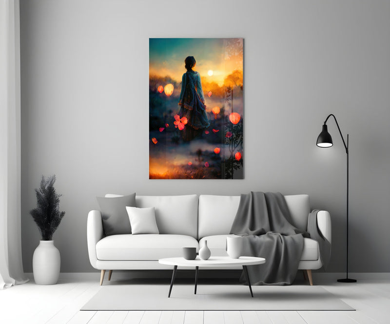 Towards Sunset Glass Wall Art || Designer Collection