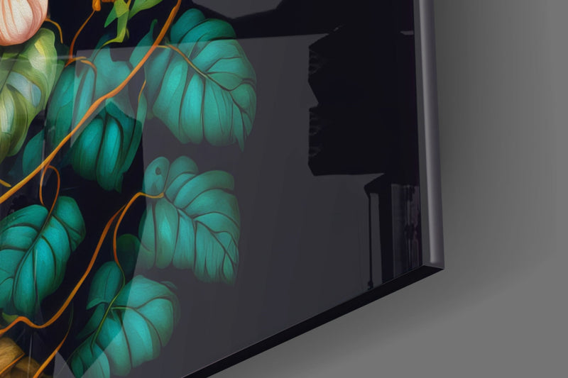 Tropical Birds Glass Wall Art  || Designers Collection