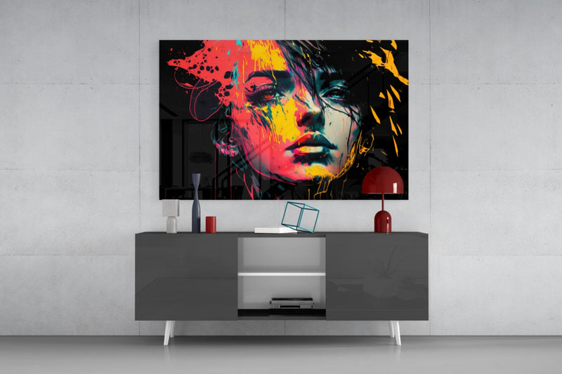 Rebel Beauty Glass Wall Art  || Designer Collection