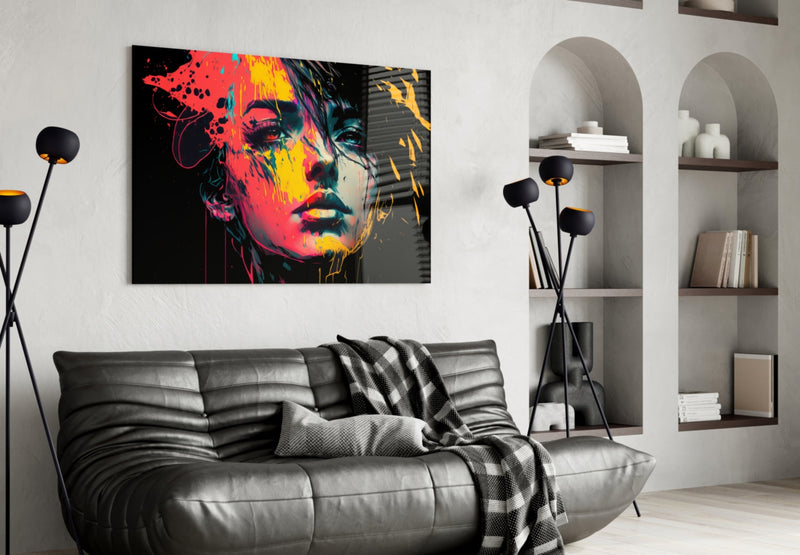 Rebel Beauty Glass Wall Art  || Designer Collection