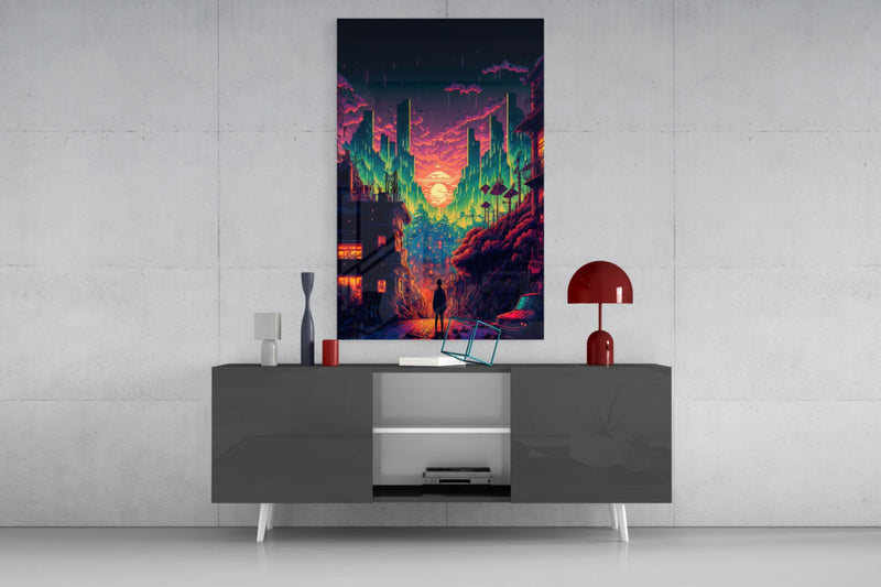 Walk to the New Life Glass Wall Art  || Designers Collection