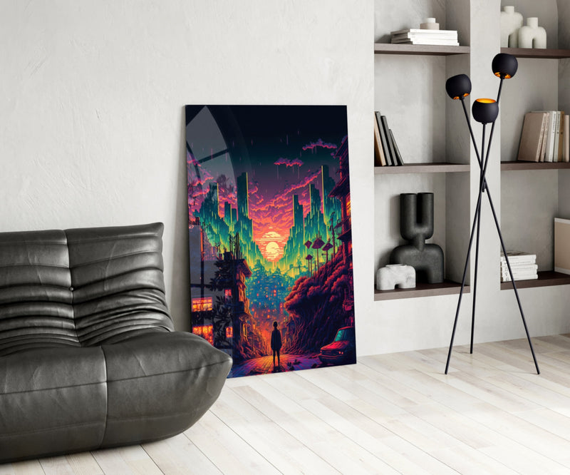 Walk to the New Life Glass Wall Art  || Designers Collection