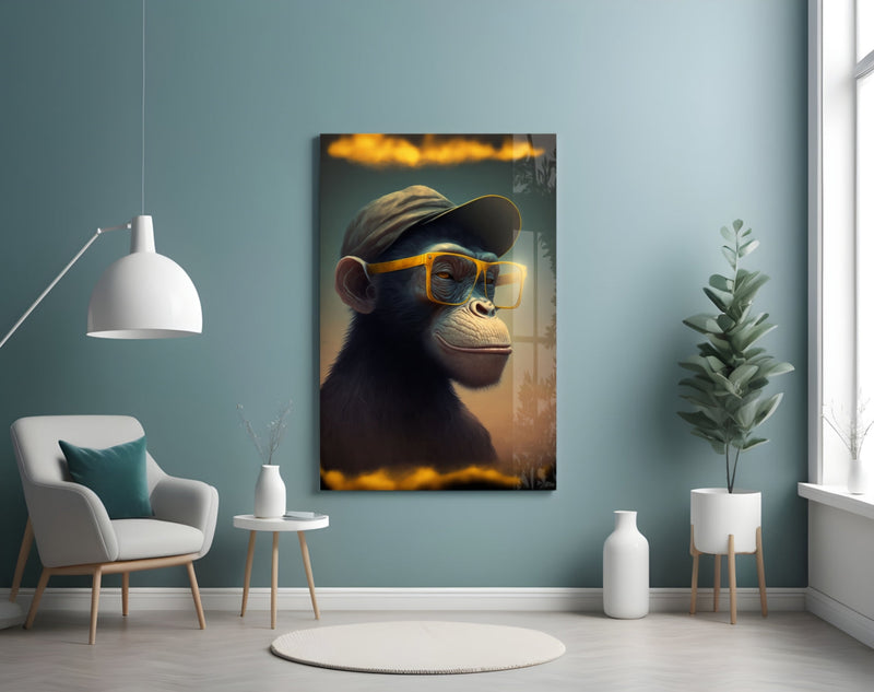 Wise Monkey Glass Wall Art  || Designers Collection