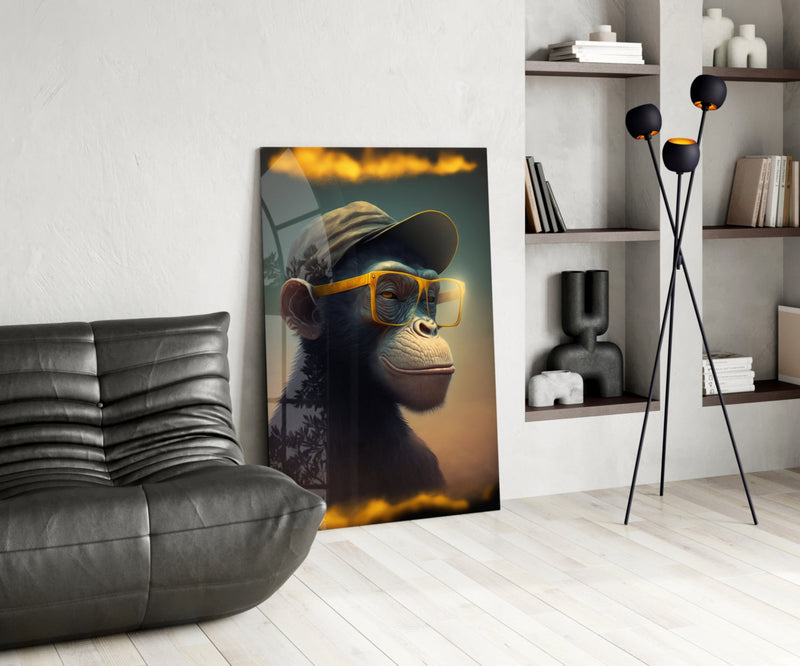 Wise Monkey Glass Wall Art  || Designers Collection