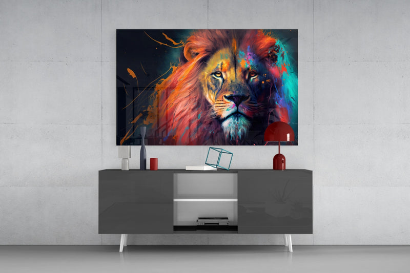 Nobility of the Lion Glass Wall Art  || Designer Collection