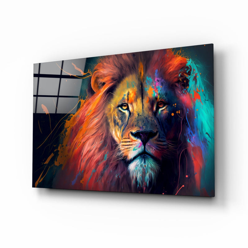 Nobility of the Lion Glass Wall Art  || Designer Collection