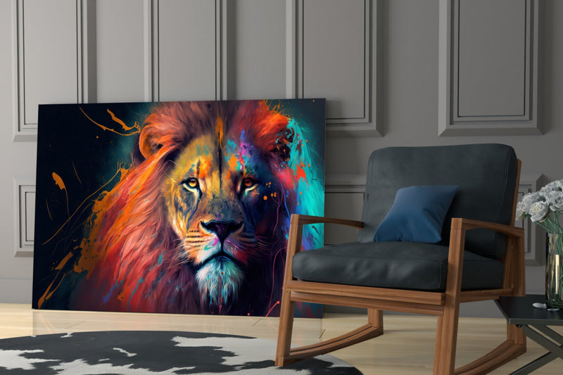 Nobility of the Lion Glass Wall Art  || Designer Collection