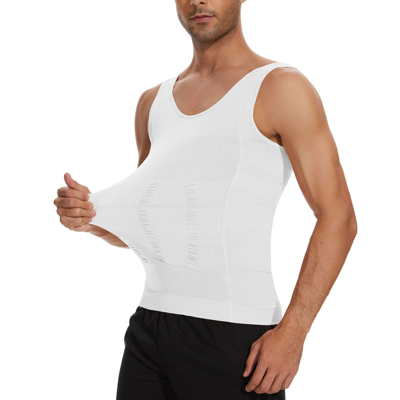 Mens Gynecomastia Compression Shirts Slimming Undershirt Body Shaper Tank Top Vest Abs Waist Trainer