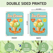 Ice Cream Cone Garden Flags Summer Yard Flag Burlap Banners Vertical Double Sided 12.5X18 Inch Small Flag Home Decorative Outdoor Villa