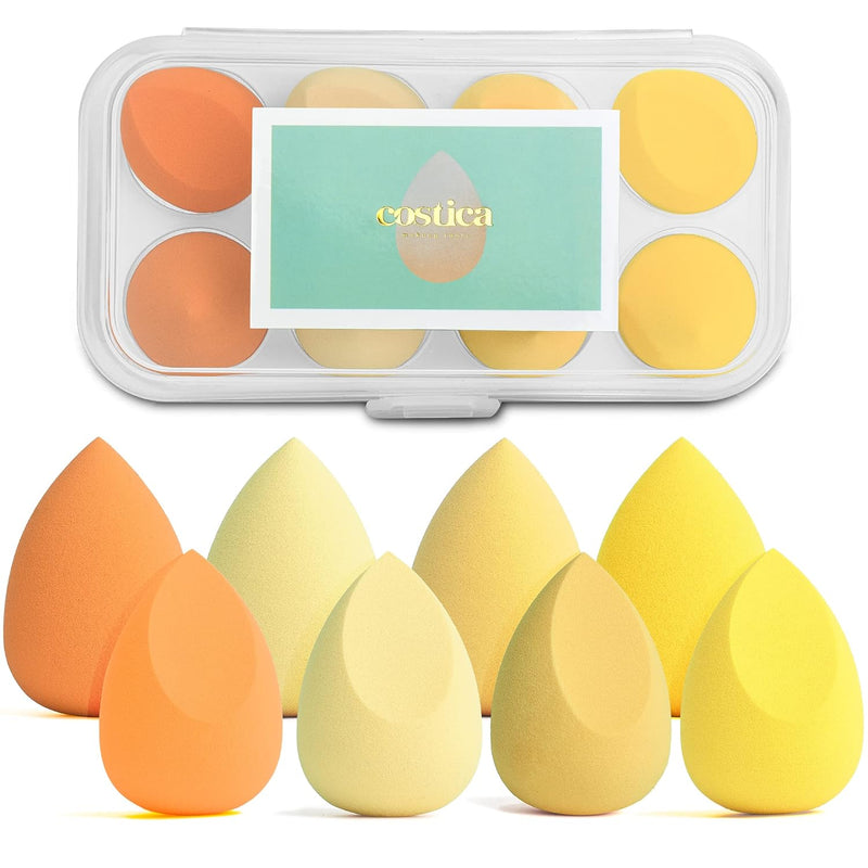 COSTICA Makeup Sponge Set Blender, Beauty Sponge Makeup Blender Flawless for Liquid - Multi Colored 4 Pcs Rose Series