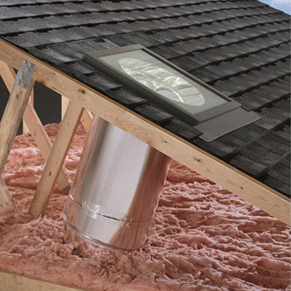 VELUX 14 in. Low Profile Flat Glass Rigid Sun Tunnel® Skylight With Solar Night Light