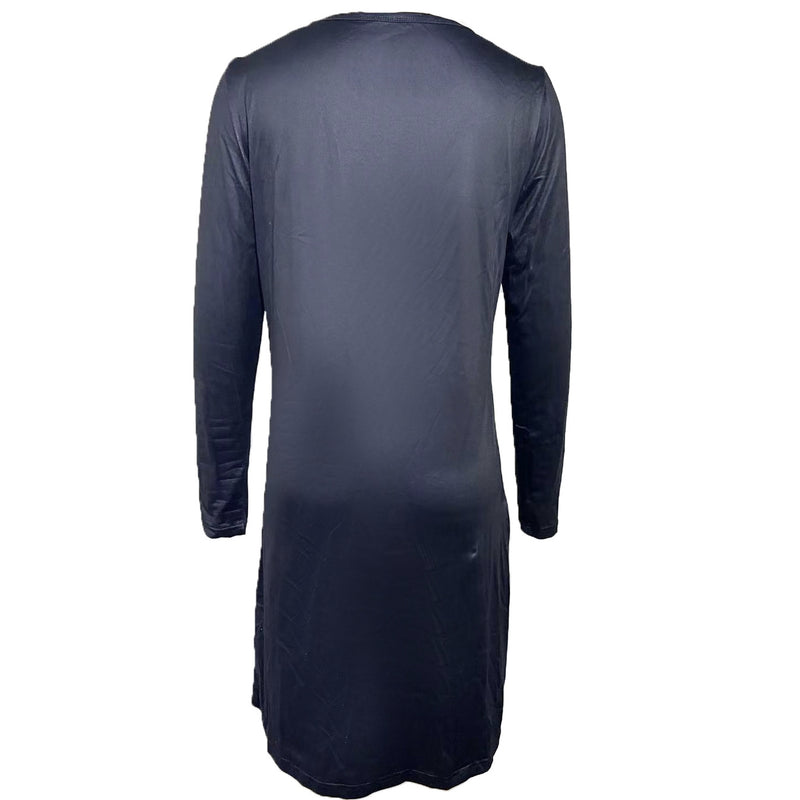 Ladies' Fashionable V-neck Loose Button Casual Dress