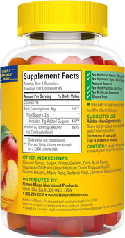 Vitamin D3 2000 IU (50 Mcg) per Serving, Dietary Supplement for Bone, Teeth, Muscle and Immune Health Support, 90 Gummies, 45 Day Supply