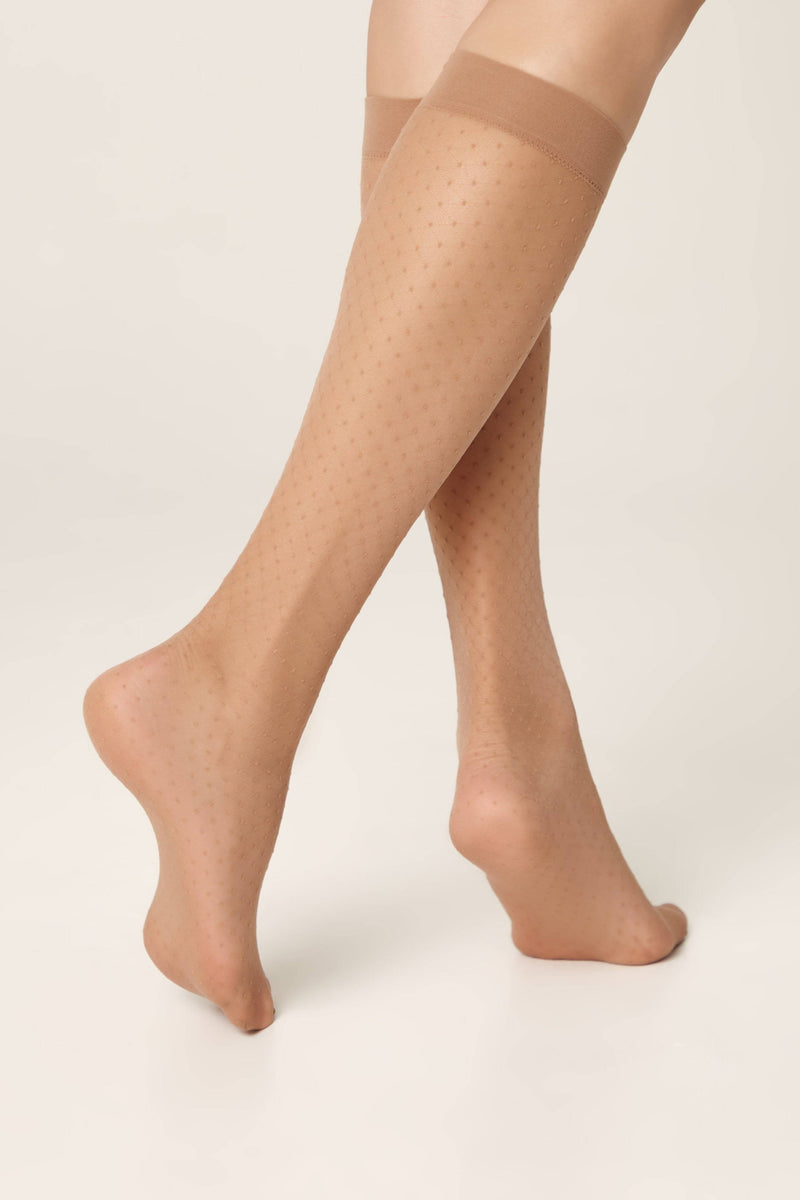 Fantasy Knee Highs Conte Perla - Geometric Dot Pattern