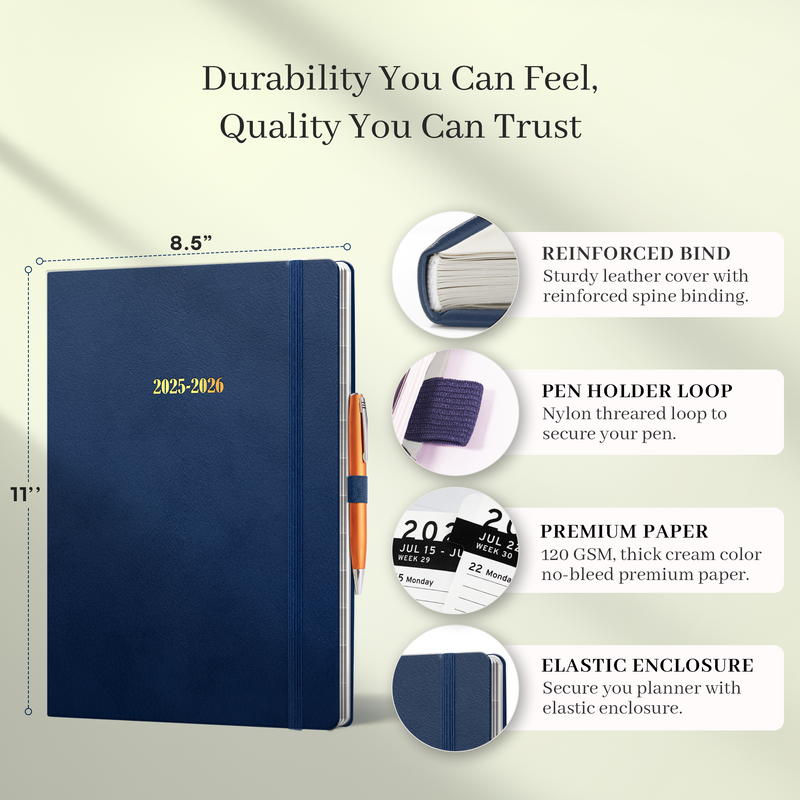 Leather Planner Jun 2025 - Jul 2026