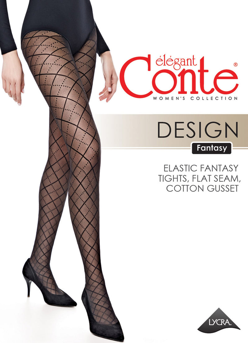 Fantasy Tights Conte Design - Diamond Pattern and a Mesh Effect