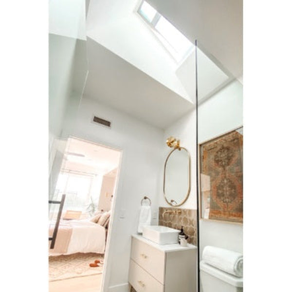 VELUX Manual Venting Curb Mount Skylight - White Solar Powered Shade