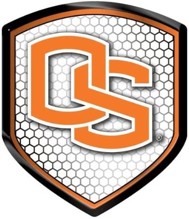 Oregon State University Beavers High Intensity Reflector, Shield Shape, Raised Decal Sticker, 2.5x3.5 Inch, Home or Auto, Full Adhesive Backing