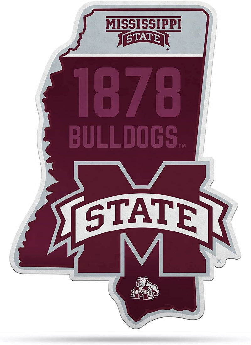 Mississippi State University Bulldogs Soft Felt Pennant, State Shape Design, 18 Inch