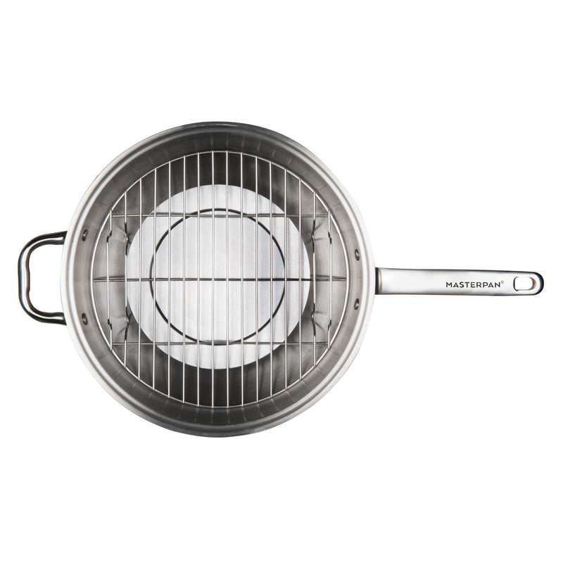 MASTERPAN 4-in-1 Multi-Use Smoker Wok With Stainless Steel Lid, 13" (33cm)