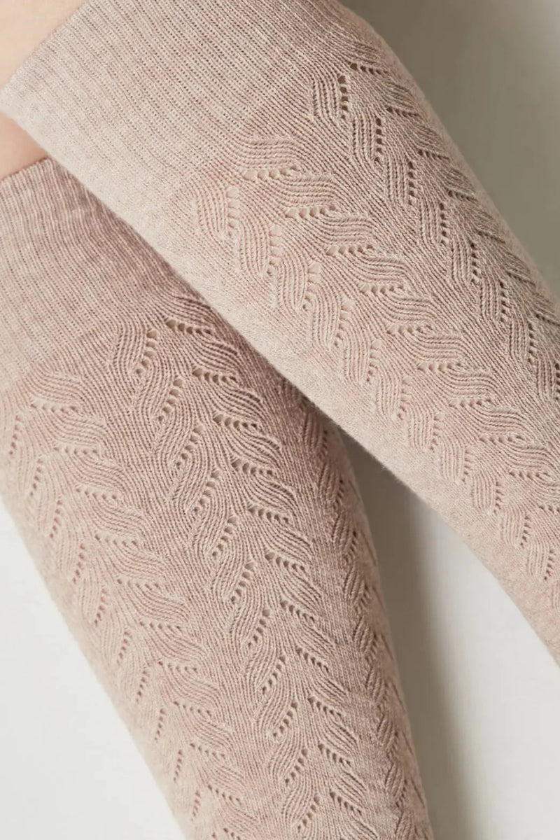 Cotton Knee Highs Conte Classic 010 - Cotton Blend and Knitted Pattern