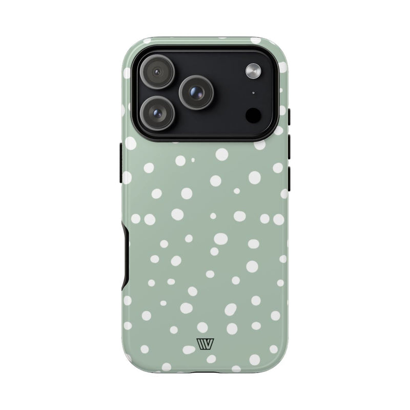 PASTEL GREEN DOTS | Tough Phone Case
