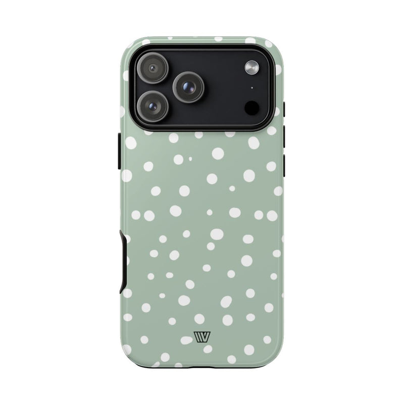 PASTEL GREEN DOTS | Tough Phone Case