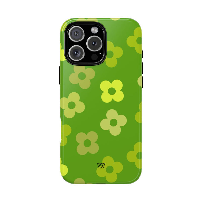 GREEN RETRO FLOWERS | Tough Phone Case