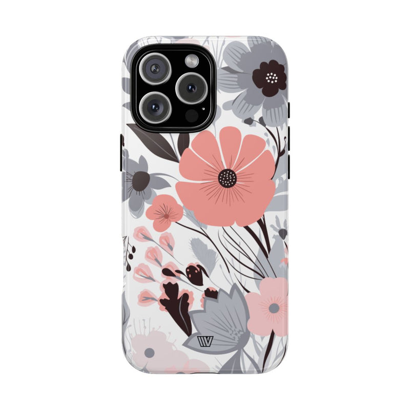 GRAY PASTEL FLOWERS | Tough Phone Case