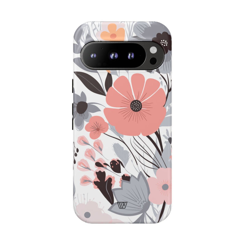 GRAY PASTEL FLOWERS | Tough Phone Case