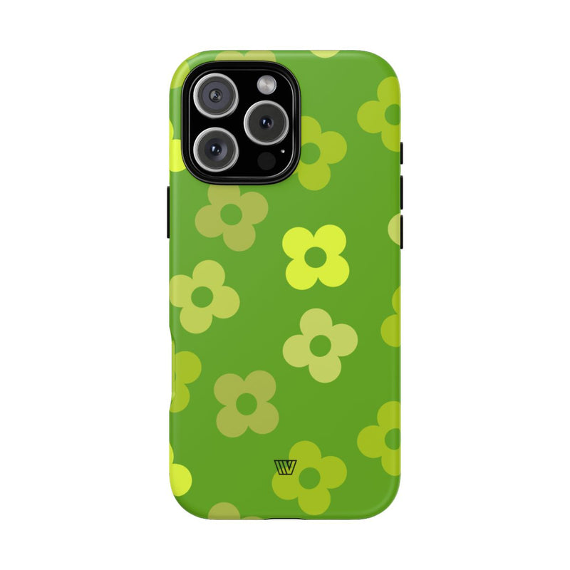 GREEN RETRO FLOWERS | Tough Phone Case