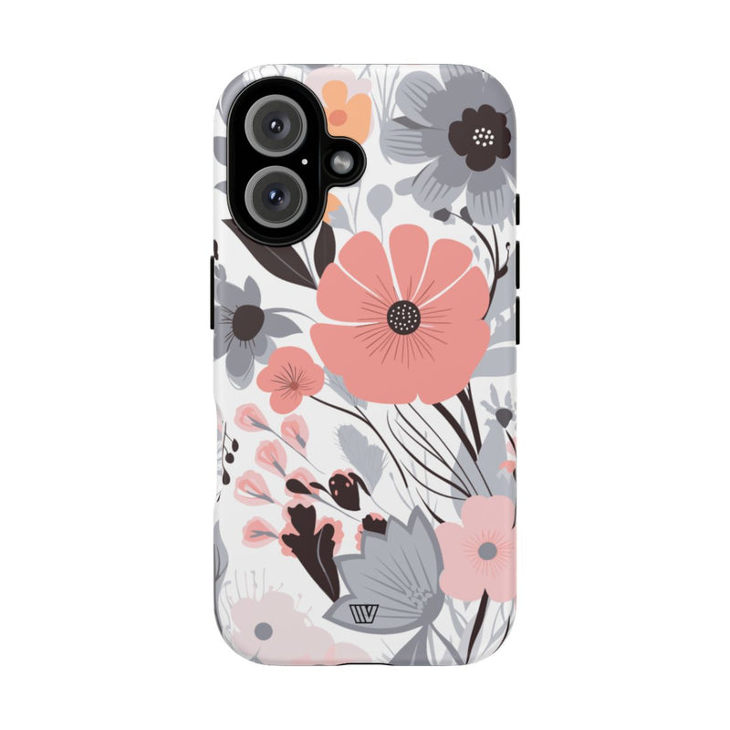 GRAY PASTEL FLOWERS | Tough Phone Case