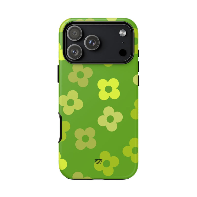 GREEN RETRO FLOWERS | Tough Phone Case