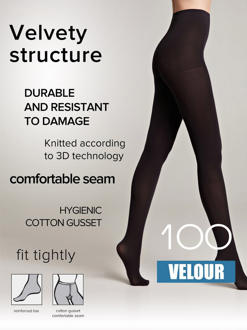 Tights Conte Velour 100 Den - Matte Warm Microfibra
