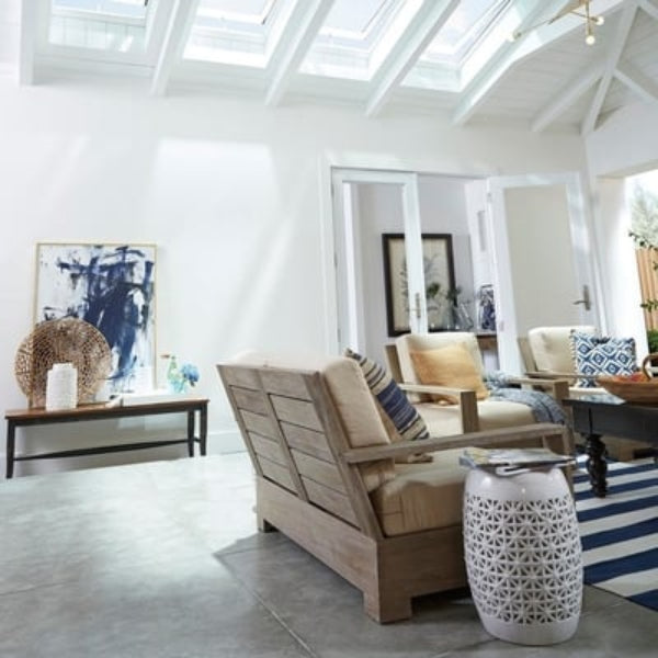 VELUX Solar Powered Venting Deck Mount Skylight - White Solar Powered Shade