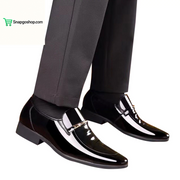 Adult Men Shoes Extra Wide Shoes for Men Leather Classic Style Mens Shoes Fashion Metal Strip Decoration Leather Shoe Horn for Men Black 9