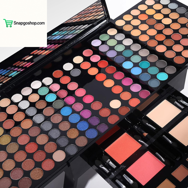 Professional Makeup Kit for Women with Mirror All in One Makeup Gift Set for Teens 180 Color Eyeshadow Palette 2 Blush 2 Powder 1 Eyeliner 4 Eyebrow Make up Sets Matte Shimmer Mixing Pallet Eye Shadow