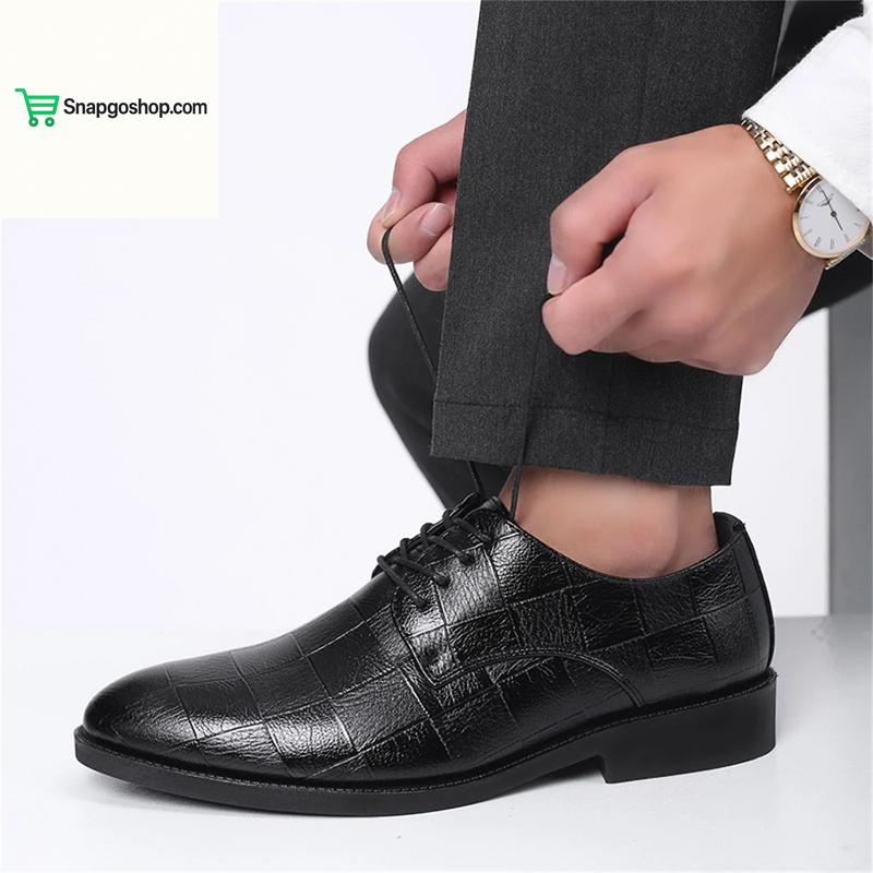 Men’S Dress Shoes Oxfords Uniform Business Lace up Formal Soft Classic Wedding Shoes(Black,10.5)