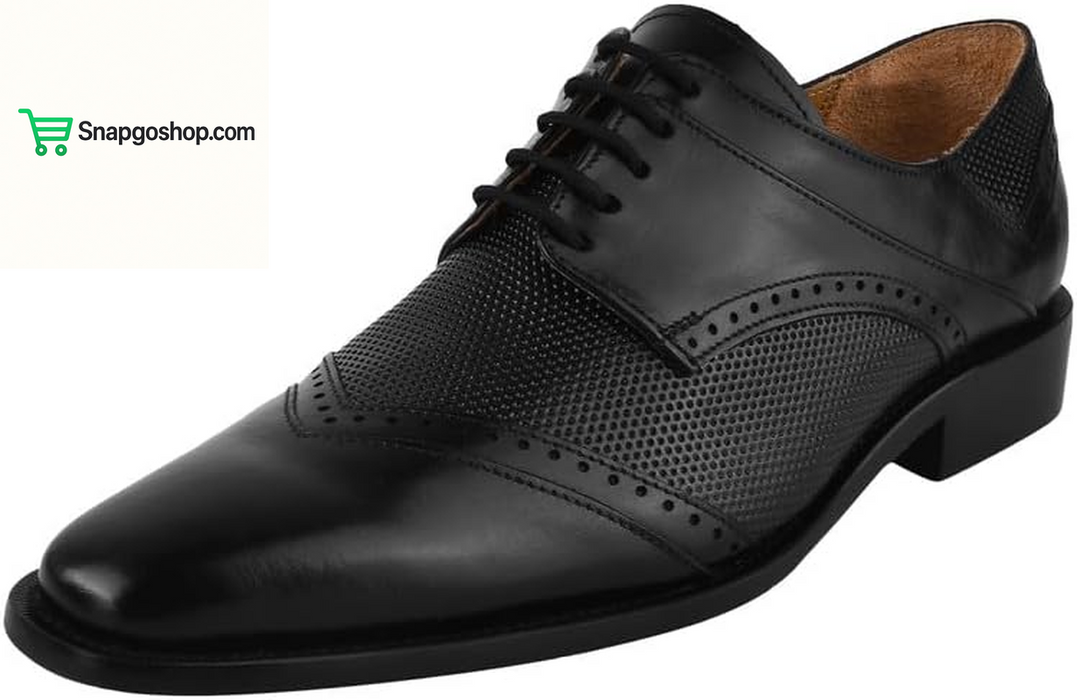 Mens Tread Design Genuine Leather Lace up Oxford Dress Shoes