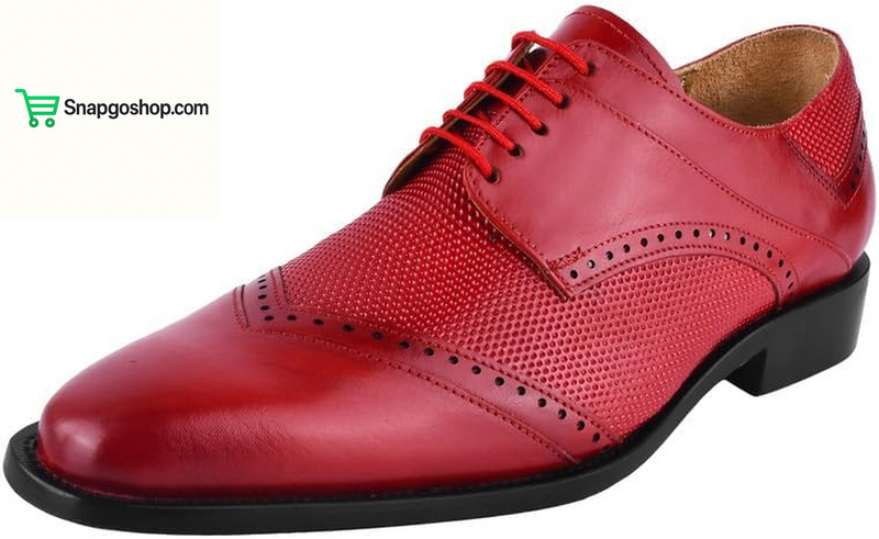 Mens Tread Design Genuine Leather Lace up Oxford Dress Shoes