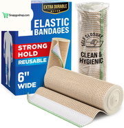 High-Performance Elastic Bandage Wrap - 6 Pack (2X2In, 2X3In, 2X4In) - Self-Closing Strong Compression Bandage Wrap for Feet, Ankles, Wrists, and Knees