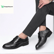 Men’S Dress Shoes Oxfords Uniform Business Lace up Formal Soft Classic Wedding Shoes(Black,10.5)
