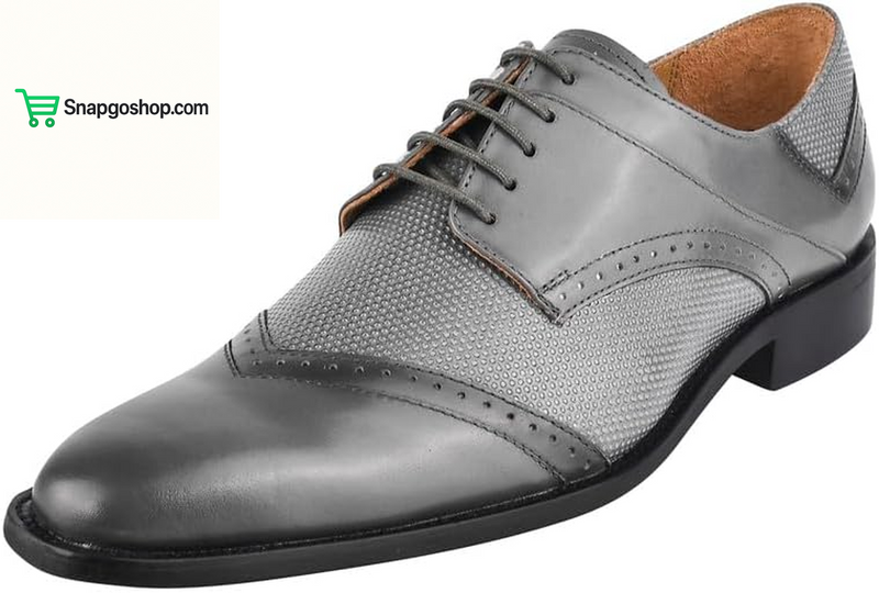 Mens Tread Design Genuine Leather Lace up Oxford Dress Shoes
