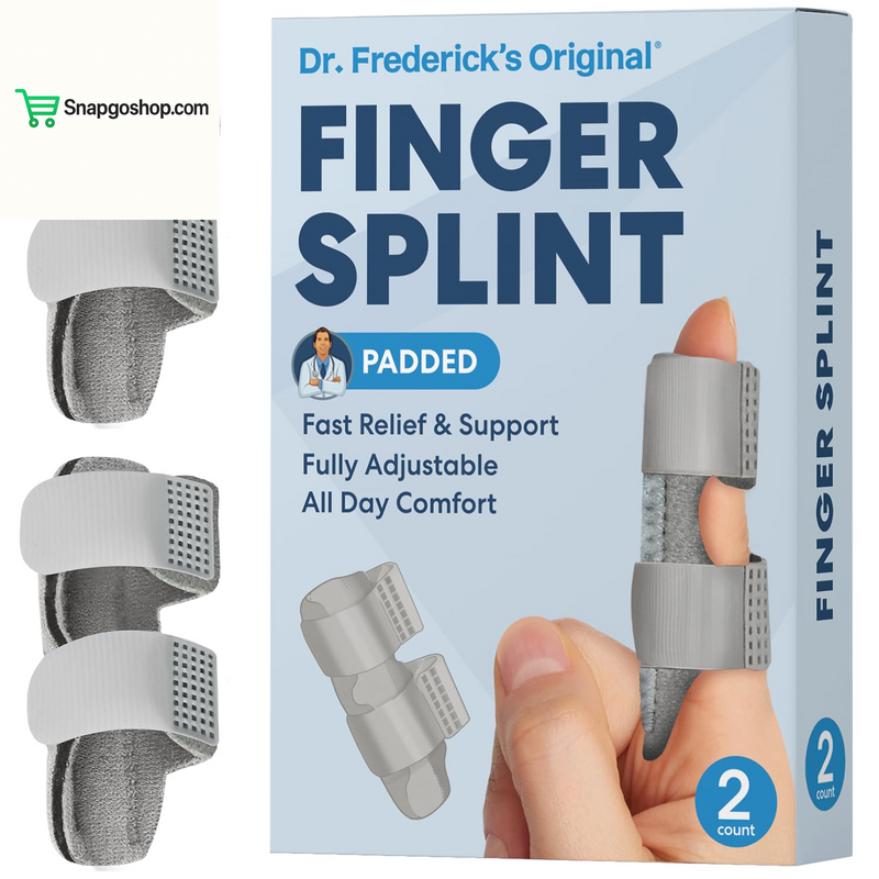 Trigger Finger Splint - 2 Ct - Mallet Splint & Brace for Arthritis, Injury, & Sprain - Fits Index, Middle, & Ring Fingers - Adjustable for All-Day Comfort - Doctor-Developed