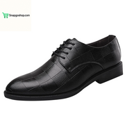 Men’S Dress Shoes Oxfords Uniform Business Lace up Formal Soft Classic Wedding Shoes(Black,10.5)